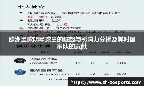 欧洲足球明星球员的崛起与影响力分析及其对国家队的贡献